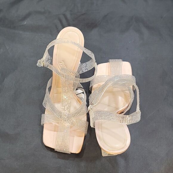 BRAND NEW ZARA RHINESTONE VINYL HEELED SANDAL - Picture 6 of 16